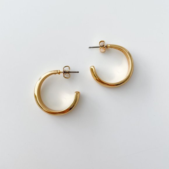 J. Crew Chunky Gold Hoop Earrings - Picture 1 of 3